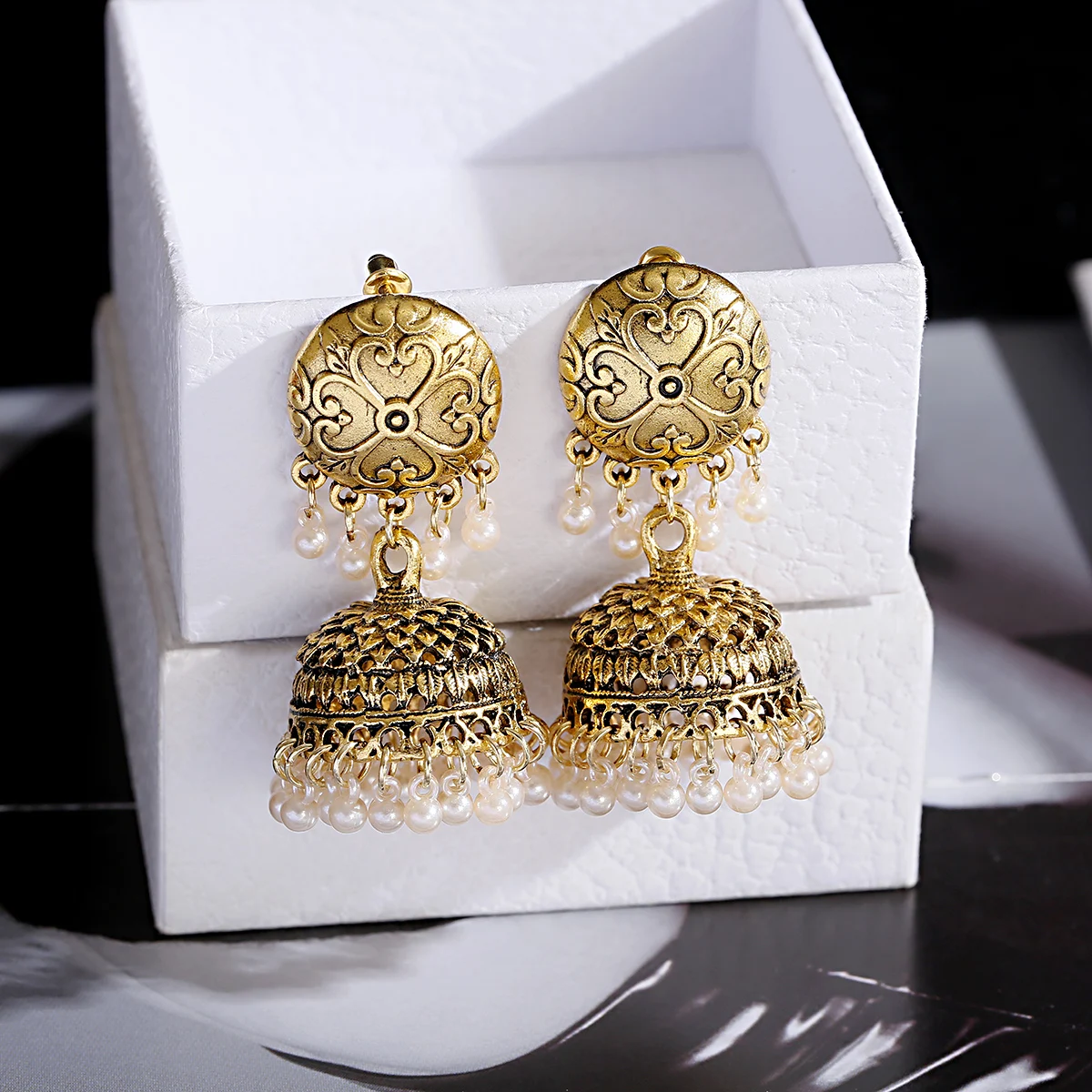 

Gold/Silver Plated Boho Bohemian Coin Drop Gypsy Earrings For Women Indian Jhumka Vintage/Dangle Earring Pearl Bells Pendientes