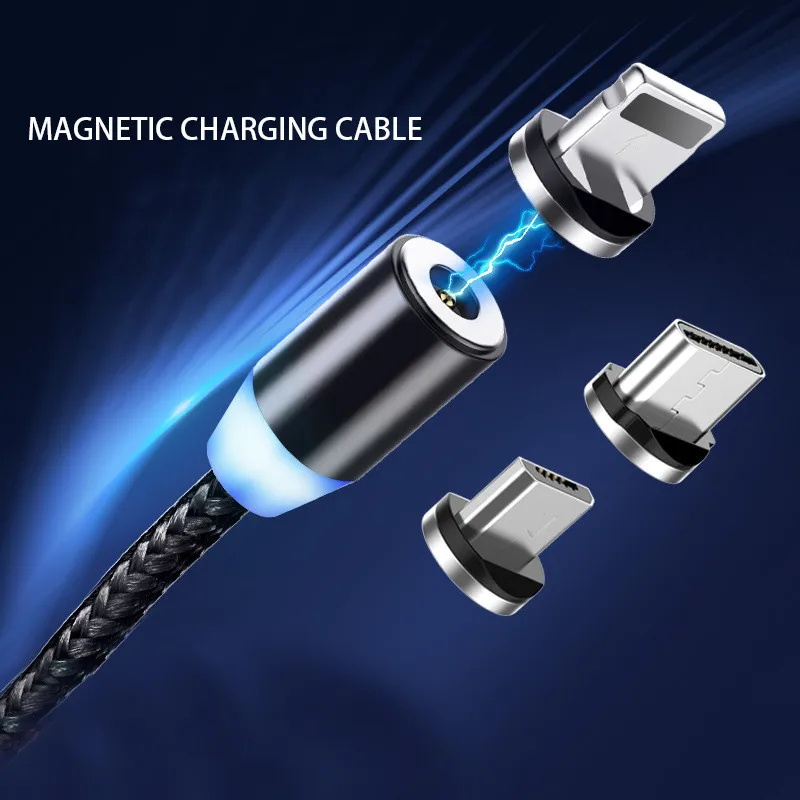 Магнитный Micro USB кабель для iPhone 12 11 8 Samsung Android Быстрая зарядка магнит Зарядное