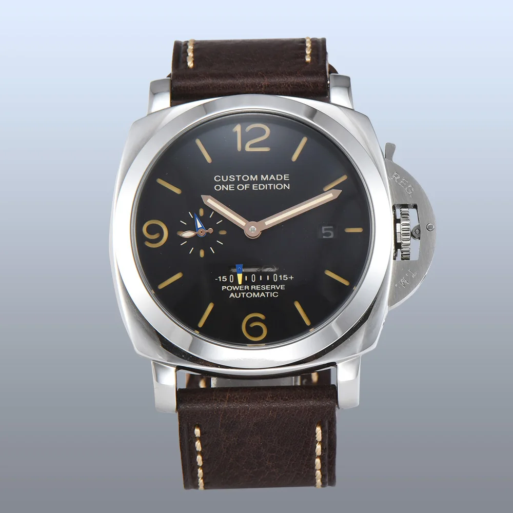 Часы Parnis с автоматическим намоткой запаса мощности 47 мм из нержавеющей стали