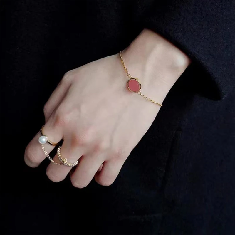 

New Korean Fashion Natural Pink Crystal Niche Design Bracelet Students Mori Girlfriends Couple Gifts Bracelets For Women Jewelry