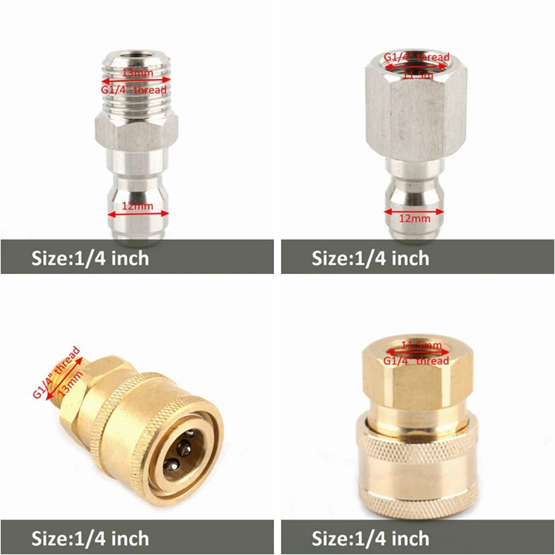 1 шт. 1/4 &quotлатунный быстрый соединитель высокого давления водяной пистолет