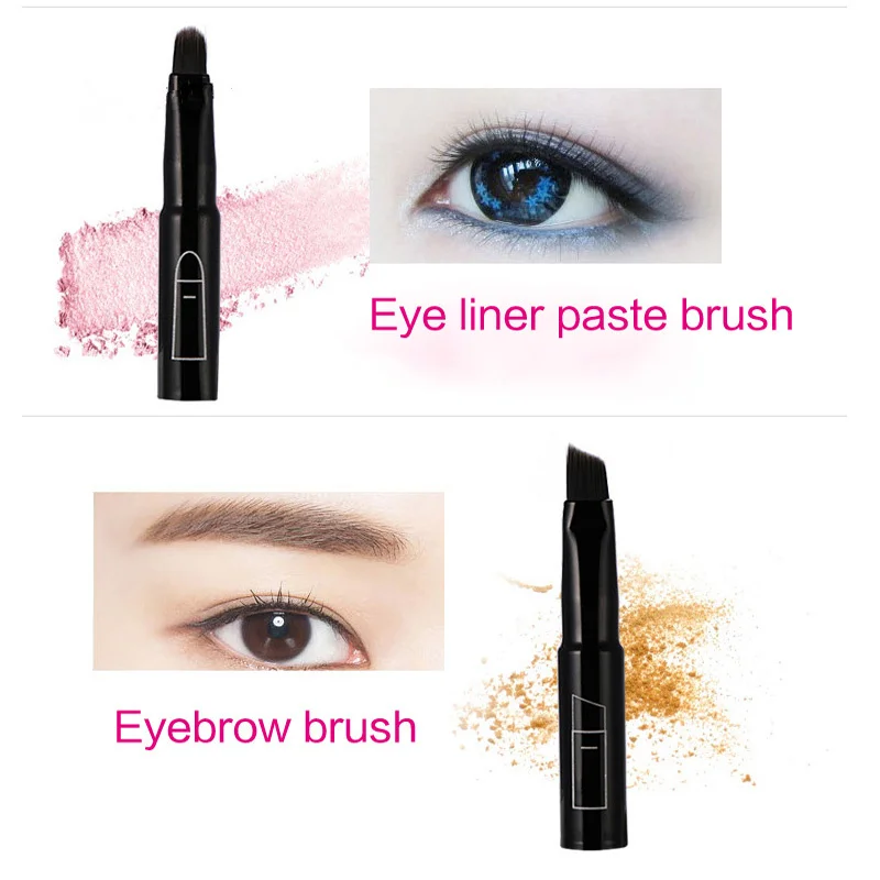 4 в 1 компактная портативная комбинированная Кисть для макияжа кисть теней бровей