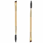 Кисть для бровей Роскошная золотая двухсторонняя угловая бамбуковая ручка макияж инструменты для макияжа Профессиональная кисть для бровей