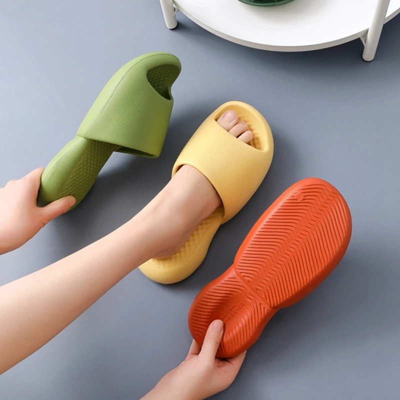 

Thick Platform Soft Bottom EVA Slippers Women For Summer Indoor Home Anti-Odor Bathroom Sandals Men's And Women's Non-Slip Shoes