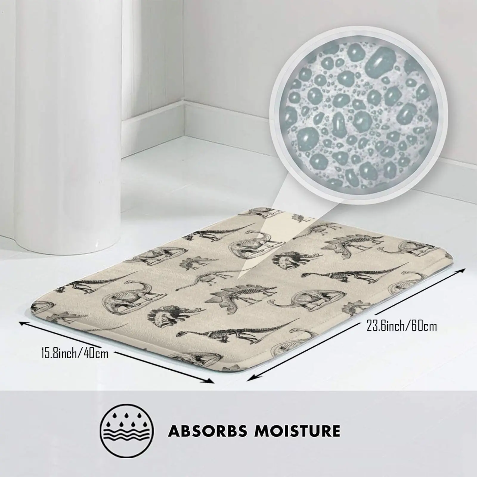 Винтажный женский скелет и иллюстрации на кремовой ковровой дорожке 1239 | Дом сад