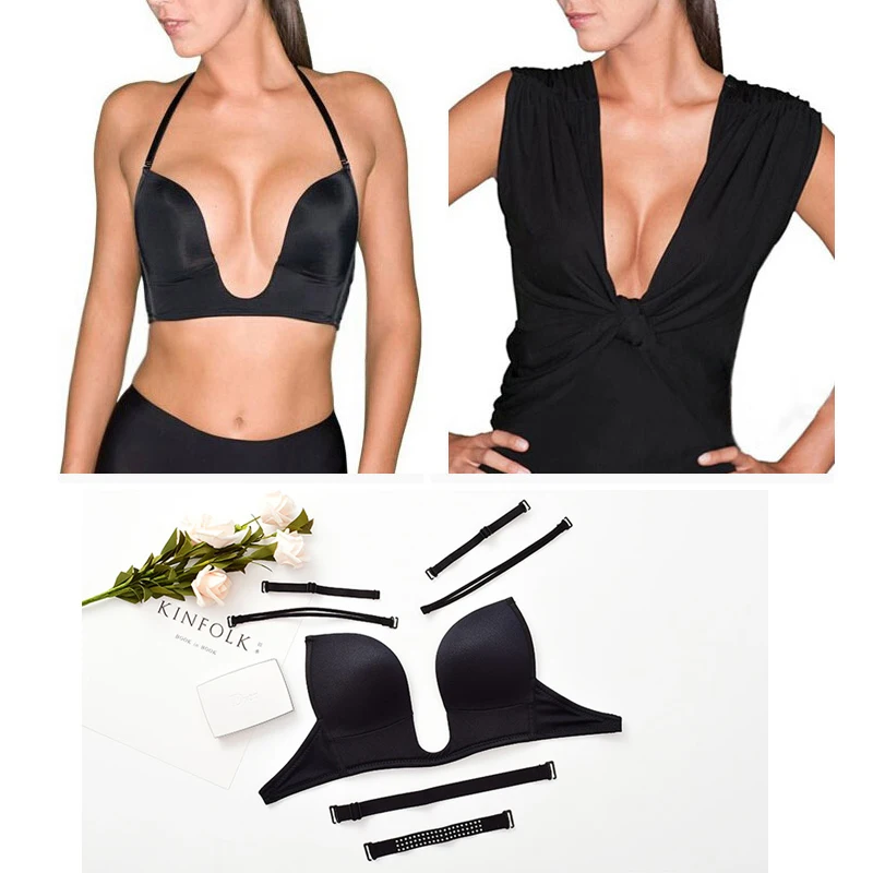 New Fashion Women Sexy Bralette Hook Low-cut Open Back Bra Push Up Unlined Tubular Bustier Padded Lingerie Gift Underwear | Женская