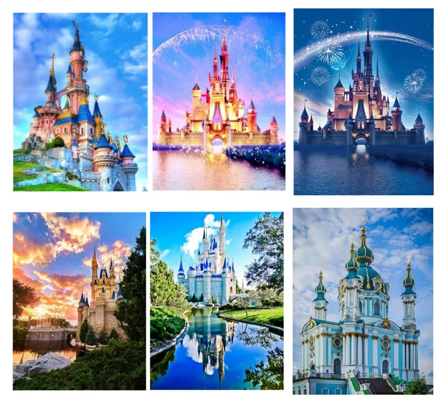 5D DIY алмазная живопись Вышивка алмазный замок декорации крестиком украшение для