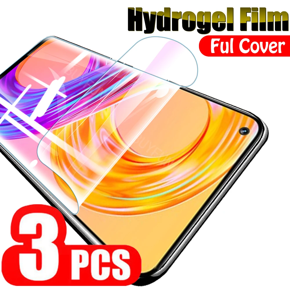 

3PCS Hydrogel Film For Realme 8 Pro 8Pro Full Cover Water Gel Film For Oppo Realme8 7 Pro 7Pro 4G/5G Soft Safety Film Not Glass