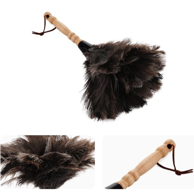 

2 Pcs Anti-Static Ostrich Feather Fur Brush Duster Blinds Kitchen Keyboard Dust Cleaning Tool Car Duster Interior/Exterior Clean