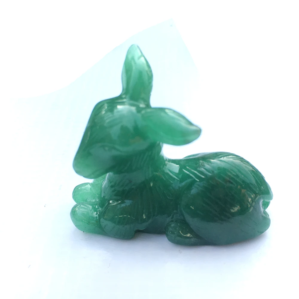 

Natural Aventurine Deer Crystal Figurine Hand Carved Quartz Deer Statue Crafts Healing Crystal Stone Gifts Home Decoration