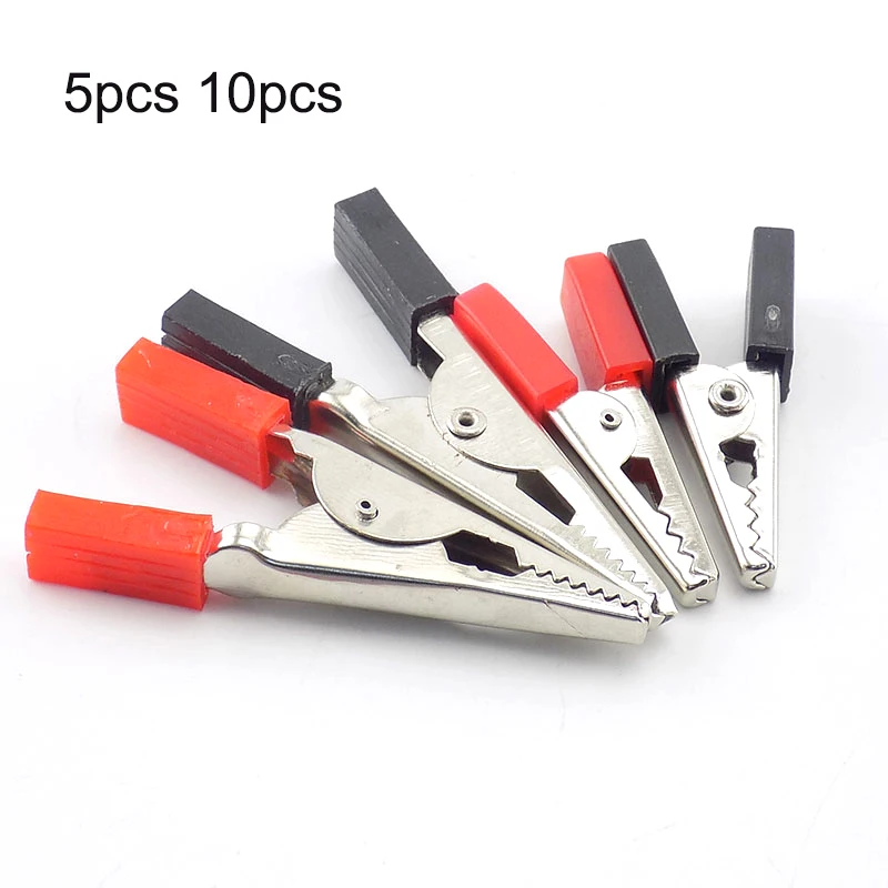 

5/10 шт. 35 мм 50 мм электрические зажимы типа «крокодил» зажим для батареи инструмент для проверки батареи автомобиля велосипеда фургона