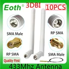 EOTH 10 шт. 433 МГц Антенна 3dbi sma штекер lora антенна iot модуль lorawan сигнальный приемник Антенна ipex1 SMA разъем