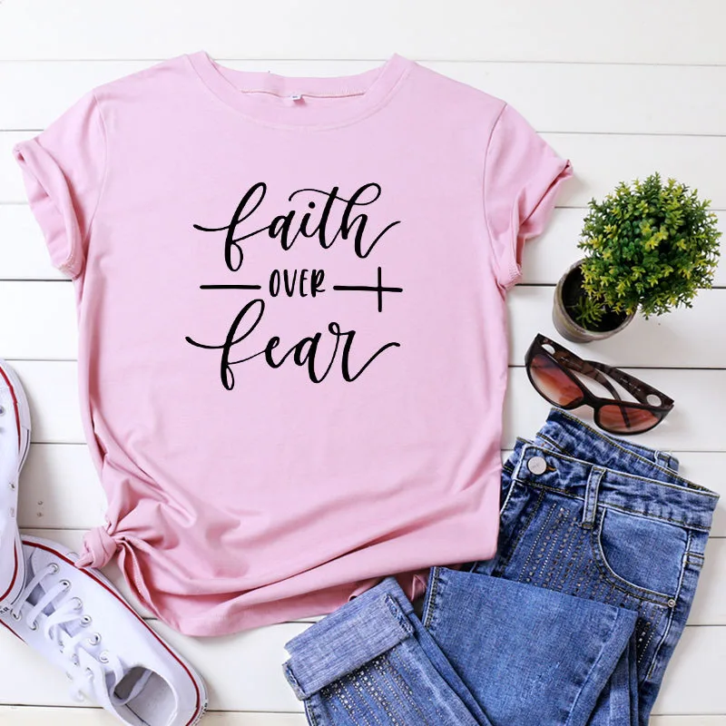 

Plus Size Women's Tee Cotton Loose Creative Letter Printed Tops Summer T-Shirt Woman Shirts Fashion Casual Tshirt