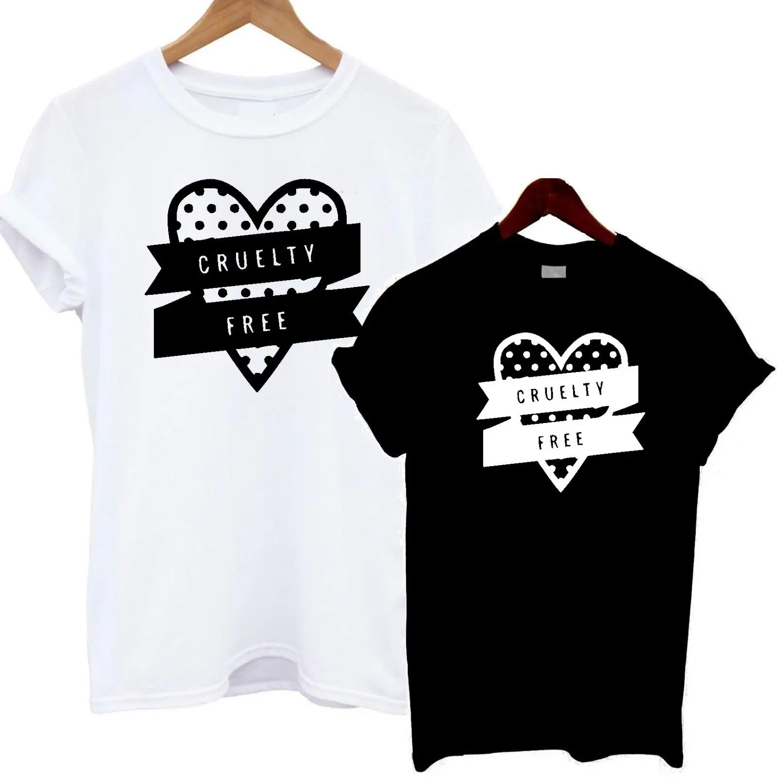 Футболка без жестокости футболка в горошек с надписью Love Heart со слоганом для