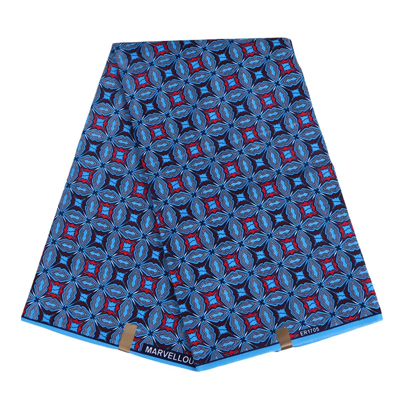 

Новый воск ткань синий 100% полиэстер африканская Анкара воск напечатанная синяя ткань