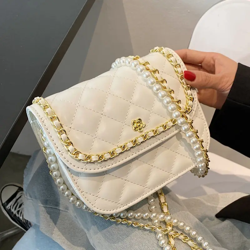 

Модные дизайнерские сумки с бусинами на цепочке, женские сумки через плечо из искусственной кожи, женские сумочки, кошельки