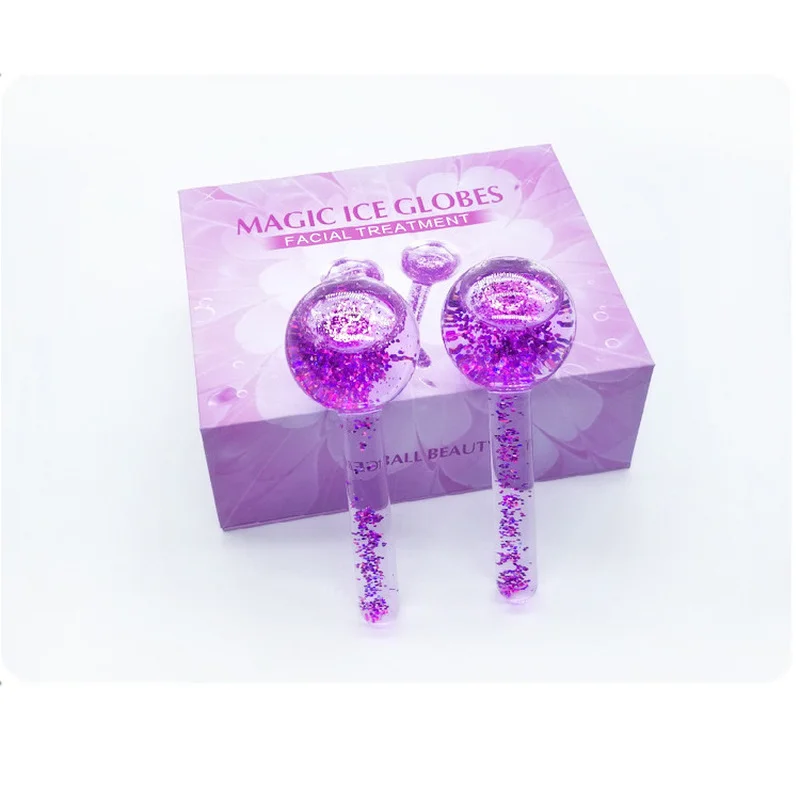 

2pcs/Box Large Beauty Ice Hockey Energy Beauty Crystal Ball Facial Cooling Ice Globes Water Wave For Face and Eye massage