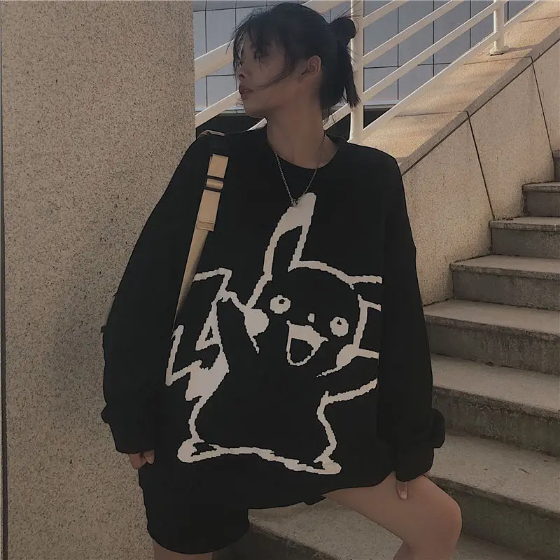 Женская толстовка с капюшоном Pokemon зимняя утепленная Пикачу в Корейском стиле