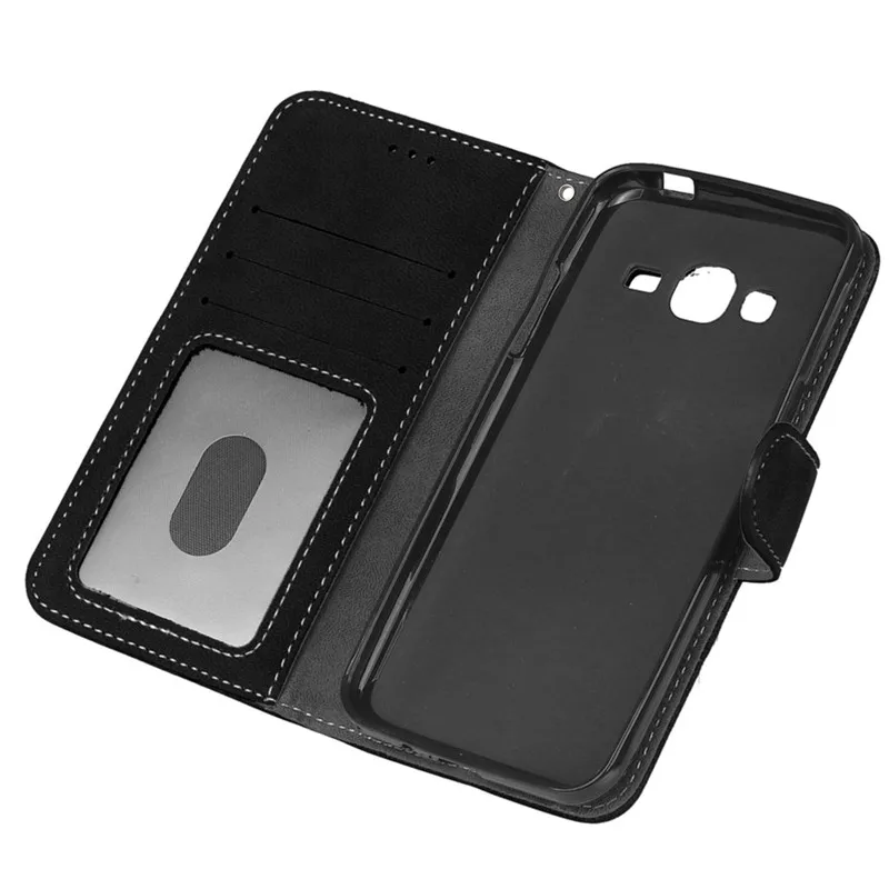 For Samsung J3 2015 Case PU Leather Silicone Cover Phone Galaxy J300 J300H J300F SM-J300F Flip | Мобильные телефоны и