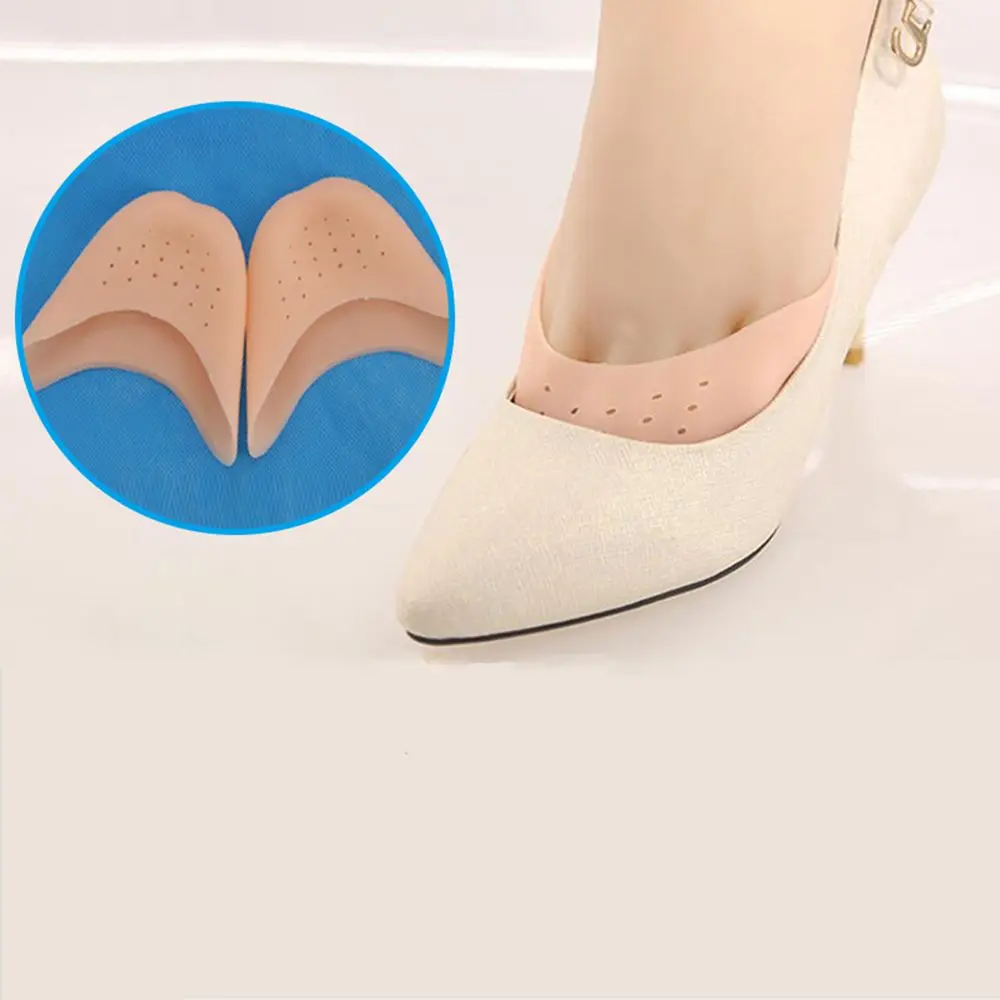 1 Pair Silicone Gel Dance Point Pads for Ballet Dancing Foot Tip Protector with Air Hole Breathable Sole Shock Absorbing Inserts