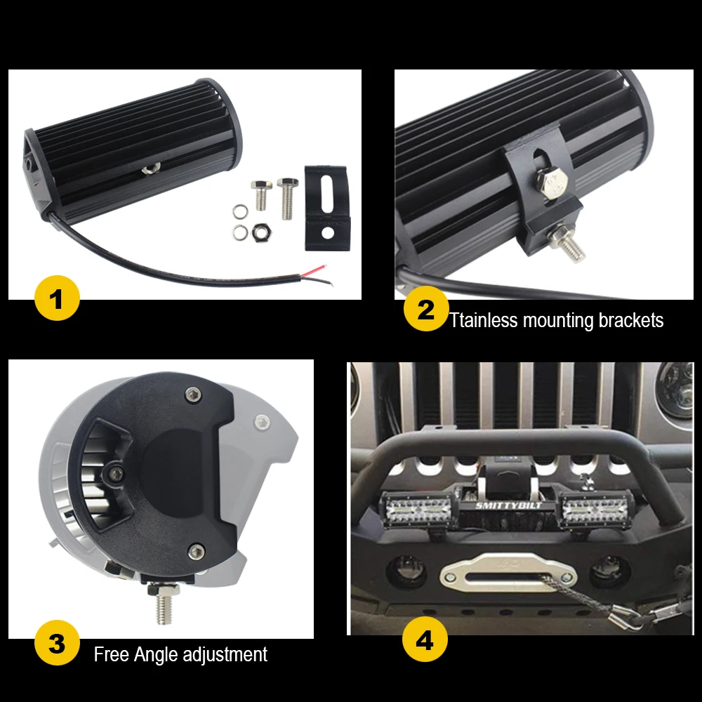 2 шт LED бар 3 ряда свет работы 40 светодиодов 7 inch 40x3 W для вождения Offroad Лодка