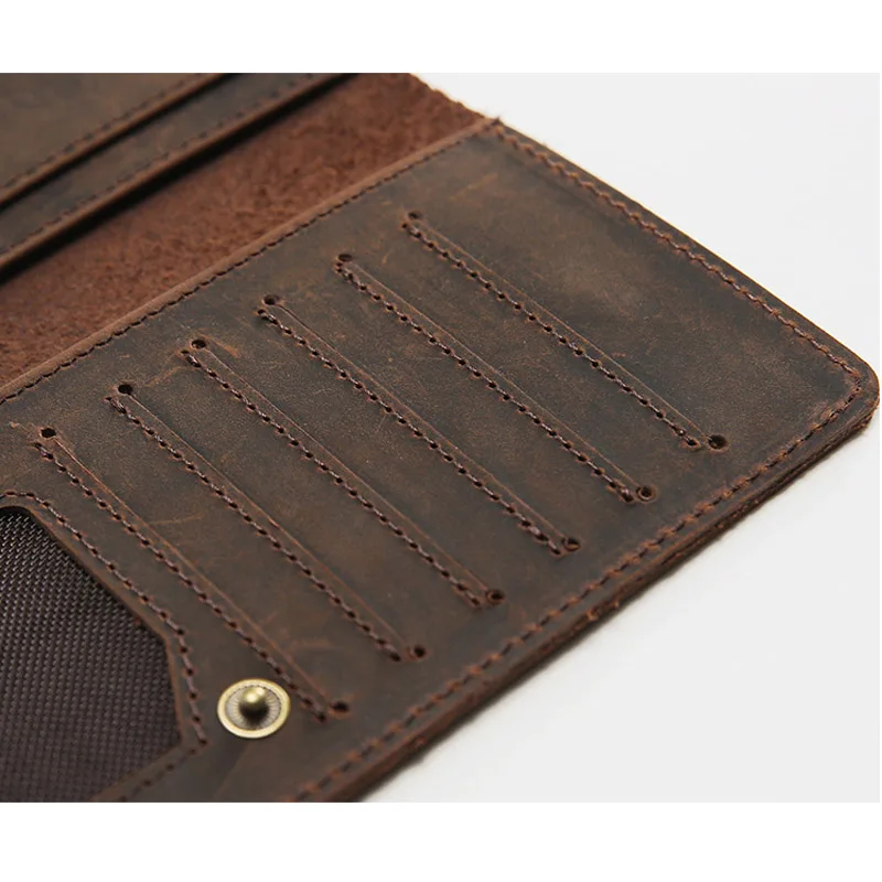 Тонкий Простой зажим для денег мужчин держатель чеков Crazy Horse из натуральной кожи