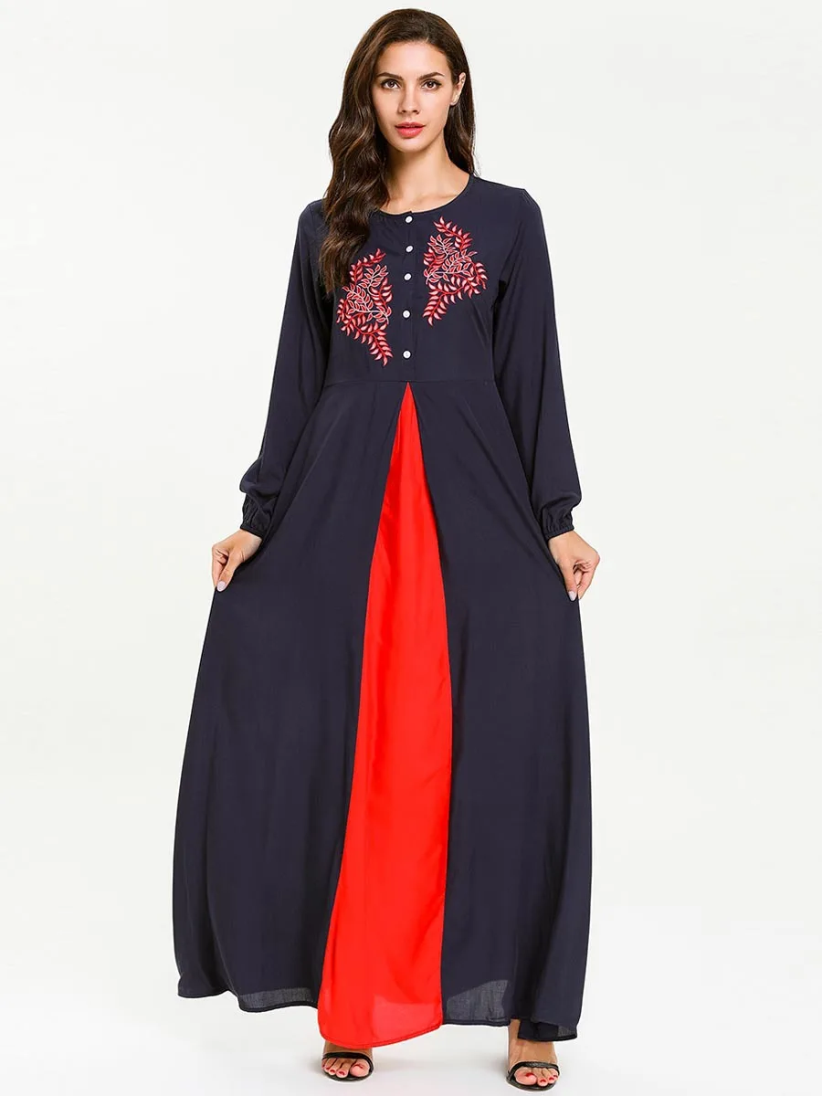 Islamic Clothing Muslim Hijab Dress Women Abaya Kaftan Front Placket Single Breasted Long Robe Elbise Islam Turkey Arab Dresses |
