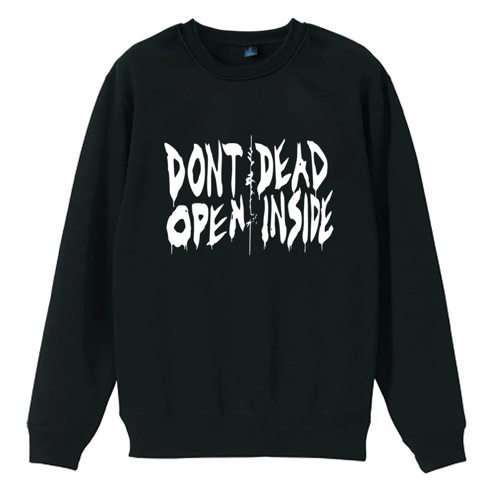 

Don't Open Dead Inside Walking Zombie Dead Girl Woman Women Crew Neck Sweatshirt Couple Clothes Teenager Pullover Fleece ZIIART