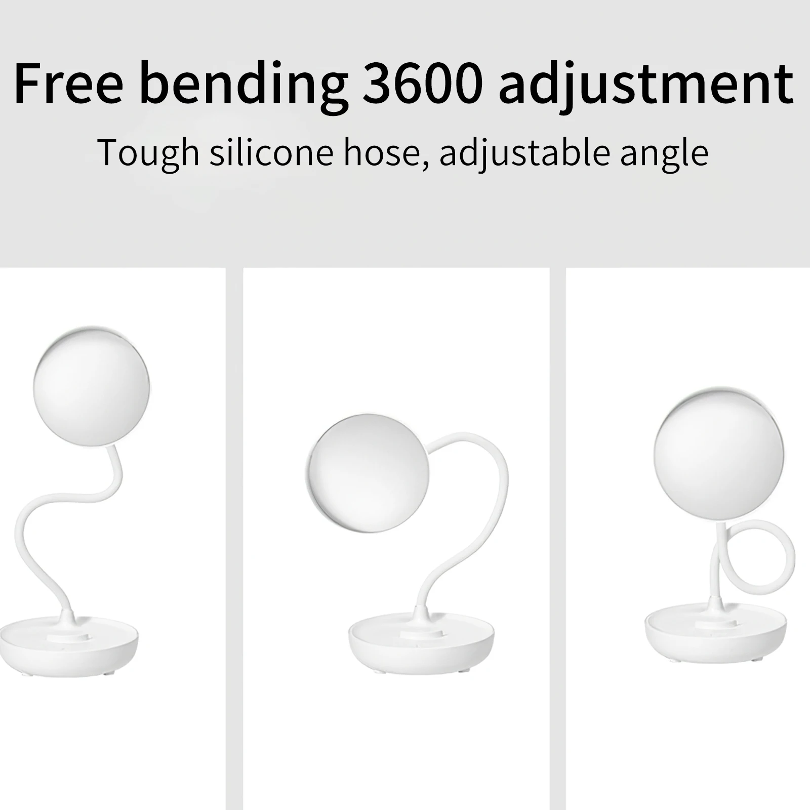 

1250mAh LED Desk Lamp 3 Brightness Levels Hose Lamp Rechargeable Indoor Light Reading Lamp With Phone Holder For Reading Study