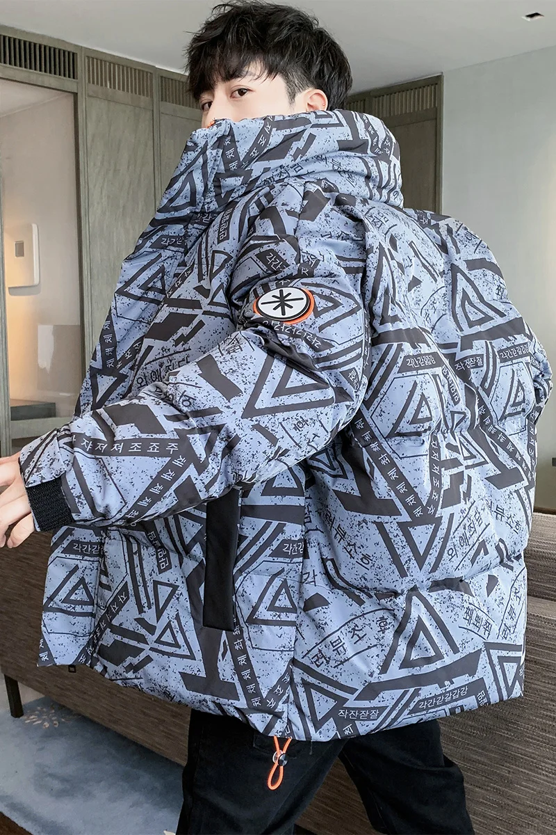 Autumn Winter Thick Warm Cotton-Padded Jackets Korean Fashion Parkas Outwear Hooded Coats For Couples Oversize 4XL Tops Clothing