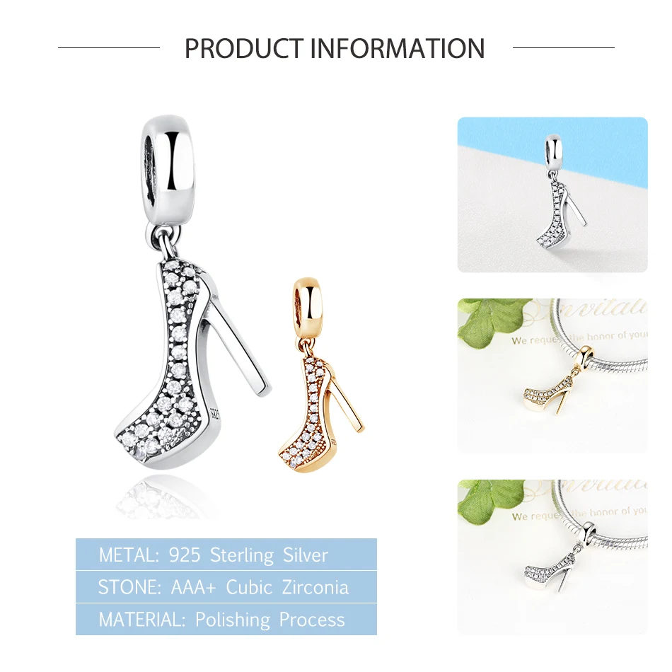 Роскошные 100% 925 стерлингового серебра высокая обувь на каблуке Сезон весна-лето