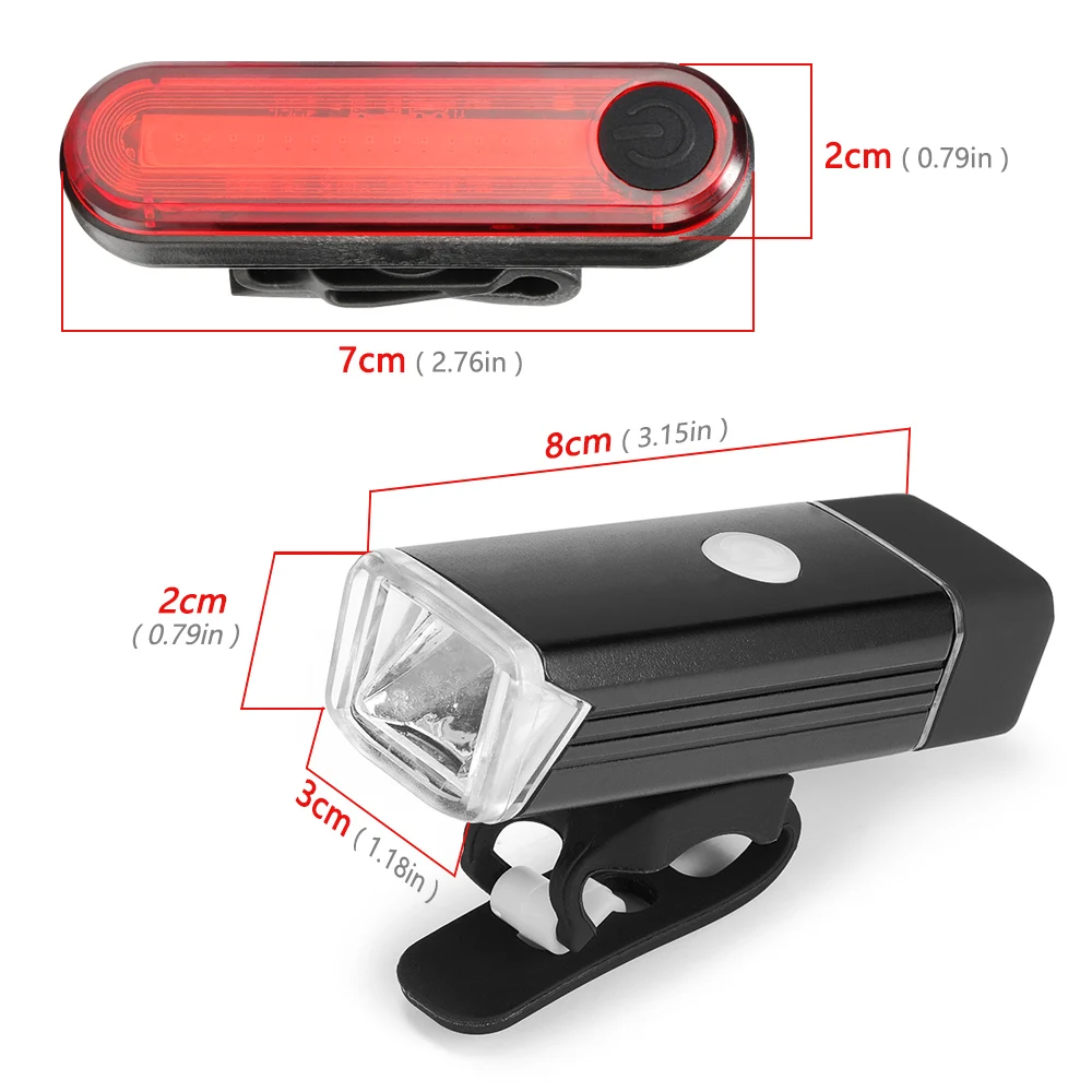 

Bicycle Light Set Bike Taillight MTB Safety Warning Headlight USB Rechargeable Waterproof Cycling Flashlight Bicycle Accessories