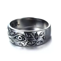 2020retro monster gothic eyes ring jewelry mens punk biker ring party entertainment teeth monster rings gift