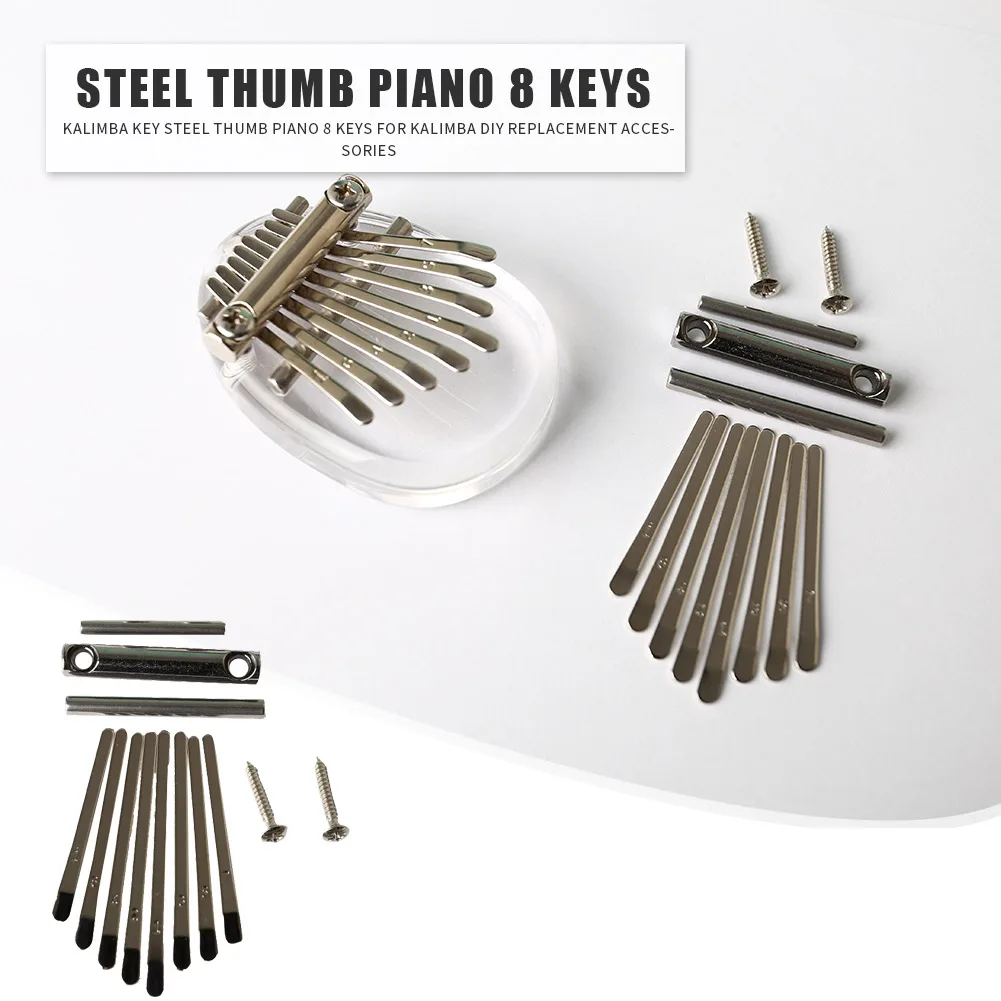 

8 Keys Kalimba DIY Set Thumb Piano Keyboard Lettering Stenciled Scale Identification for Musical Instrument Replacement Parts