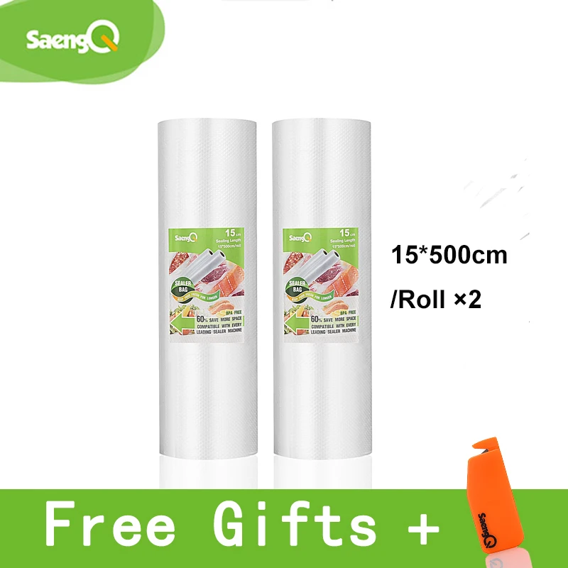 15cm-2pcs SaengQ 5 рулонов/много жизни Кухня Еда вакуум сумка сумки для хранения для вакуумный упаковщик еда свежий долго сохраняя 12+ 15 20 25 30 см* 500 - Цвет: 15cm-2pcs