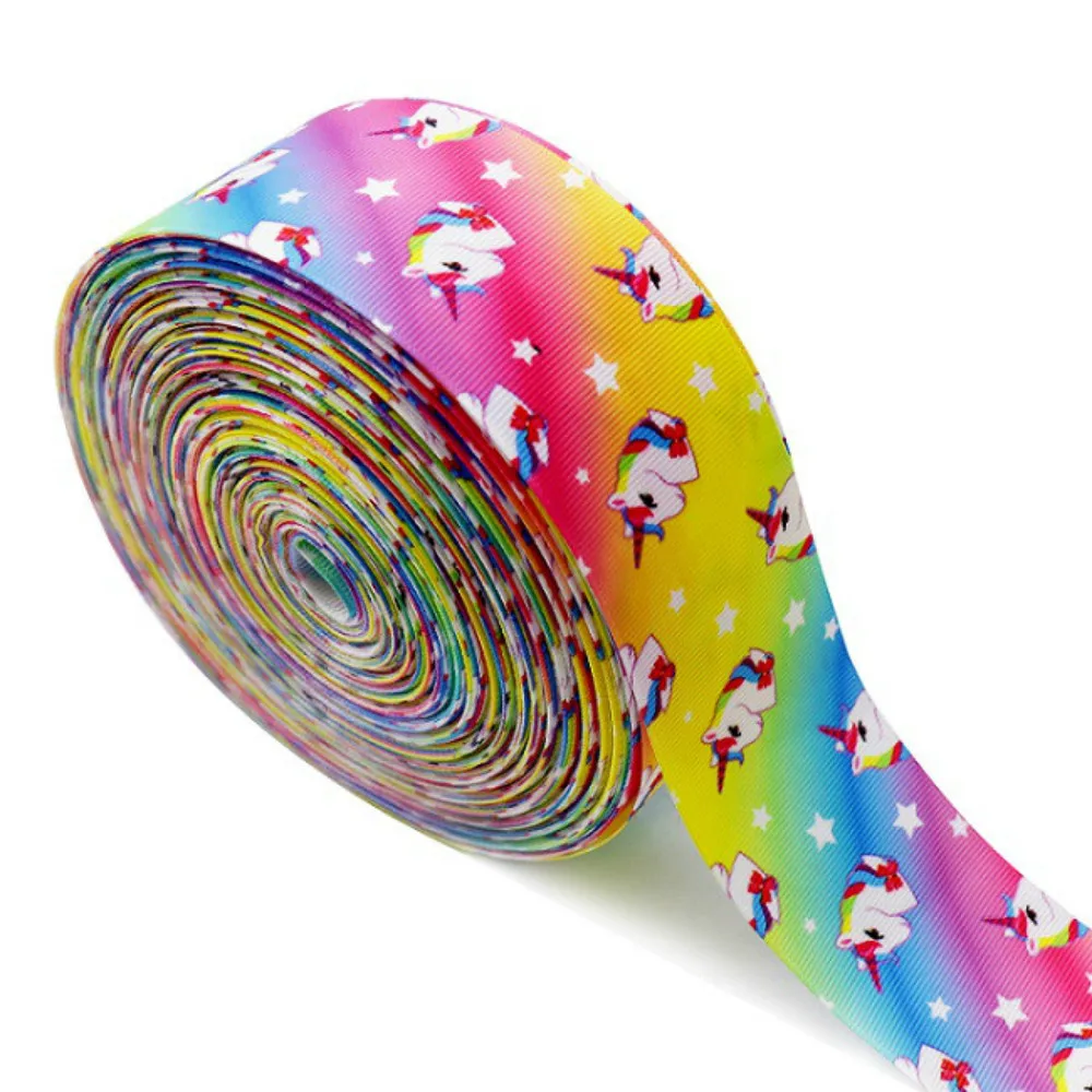 

Unicorn Ribbon Grosgrain Ribbon For Gift Wrapping Birthday Wedding Party Decoration DIY Bow Handcrafts Hairbows Sewing Trim
