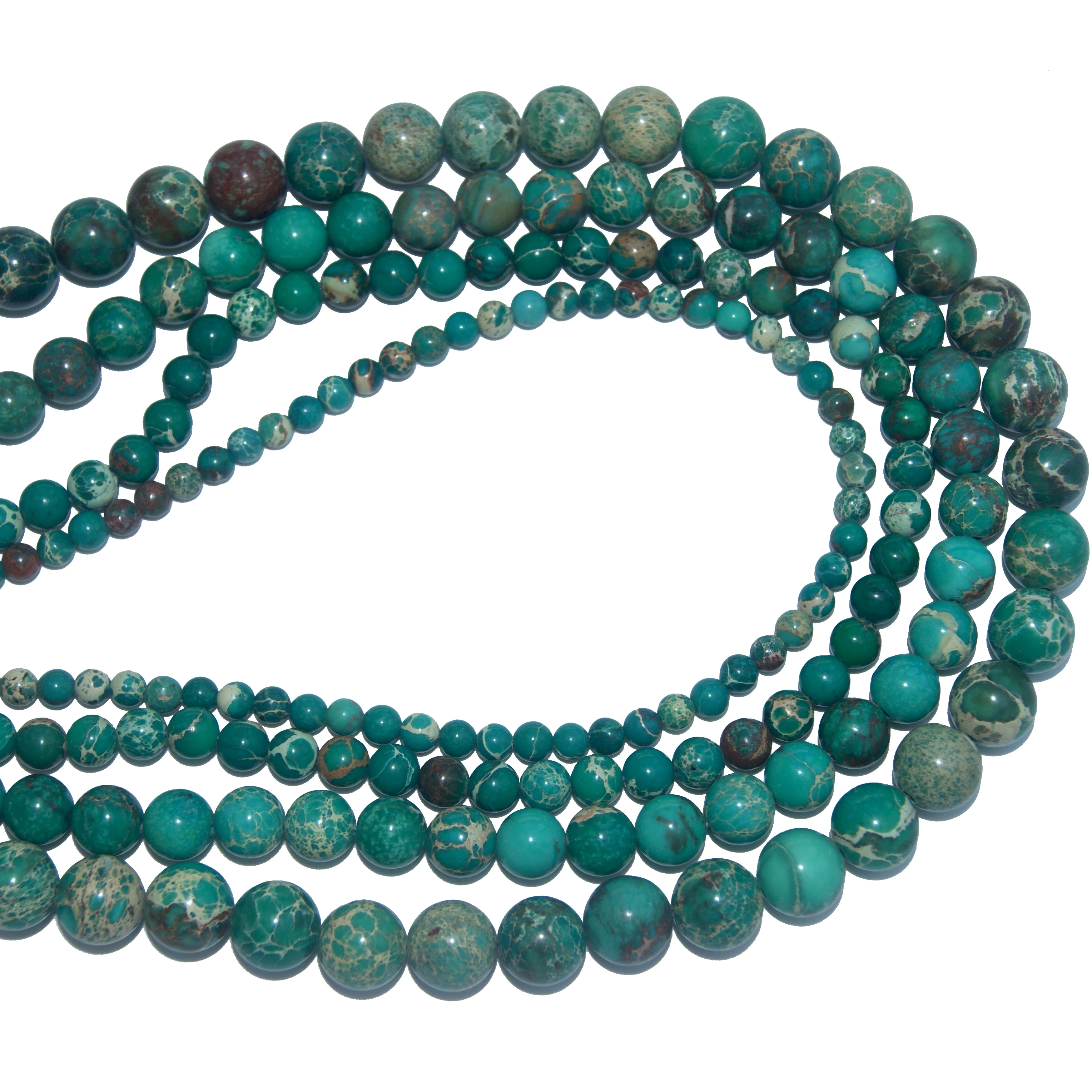 Натуральный камень зеленый морской осадок бирюза Императорский Ясперс Круглые