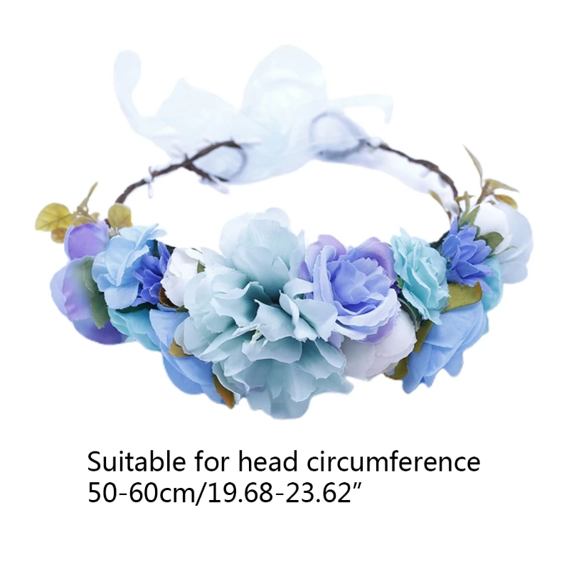 

Simulation Flower Crown Wreath Headband Bridal Wedding Party Floral Hair Garland