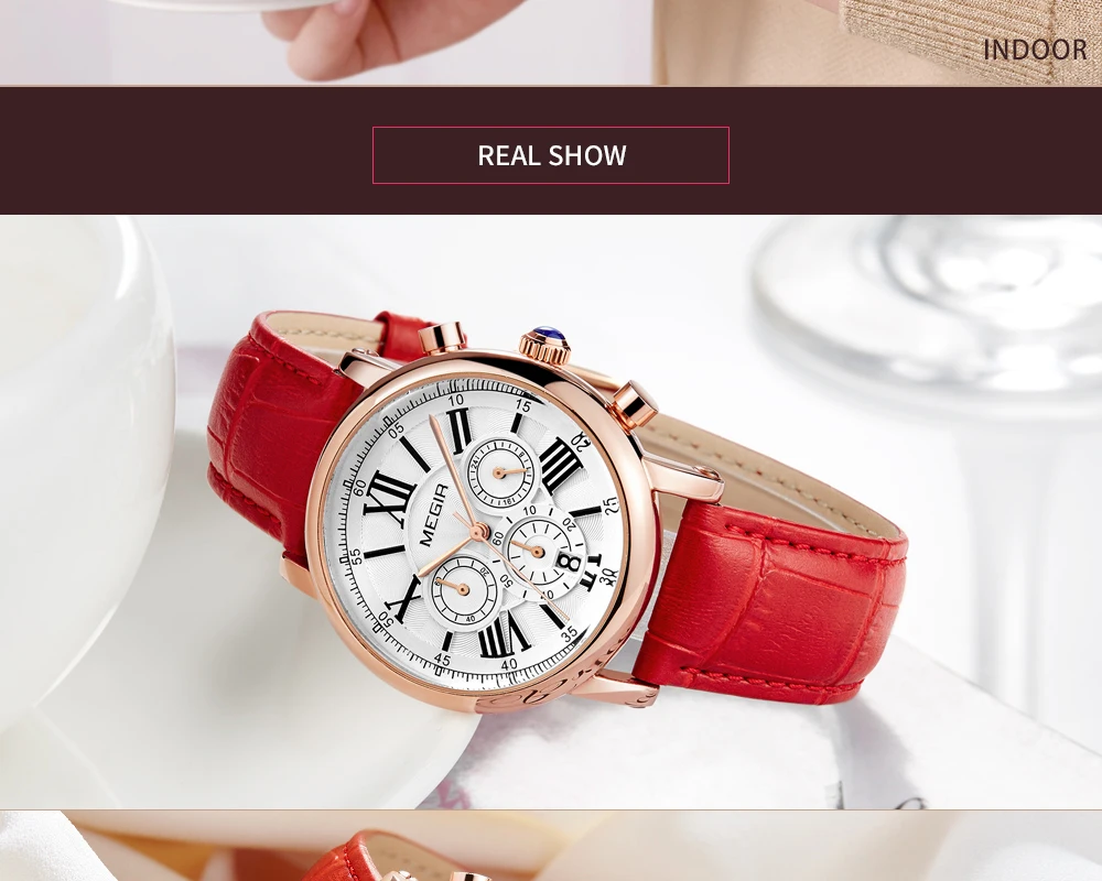 MEGIR Fashion Women Watches Top Brand Luxury Ladies Quartz Watch Chronograph 24 hours Date Clock Relogio Feminino Sport Watch