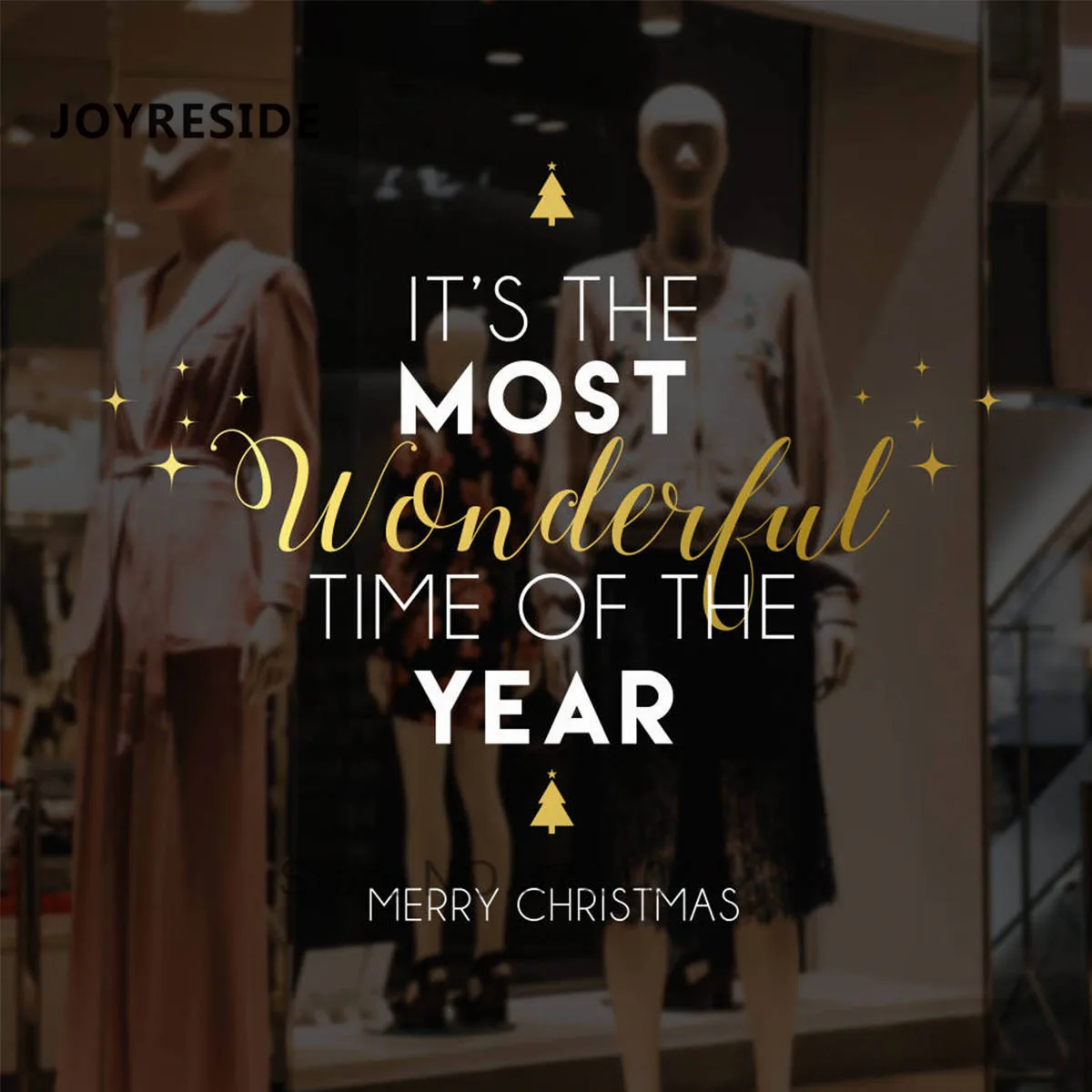 Рождественская виниловая наклейка на окно, Рождественский праздник