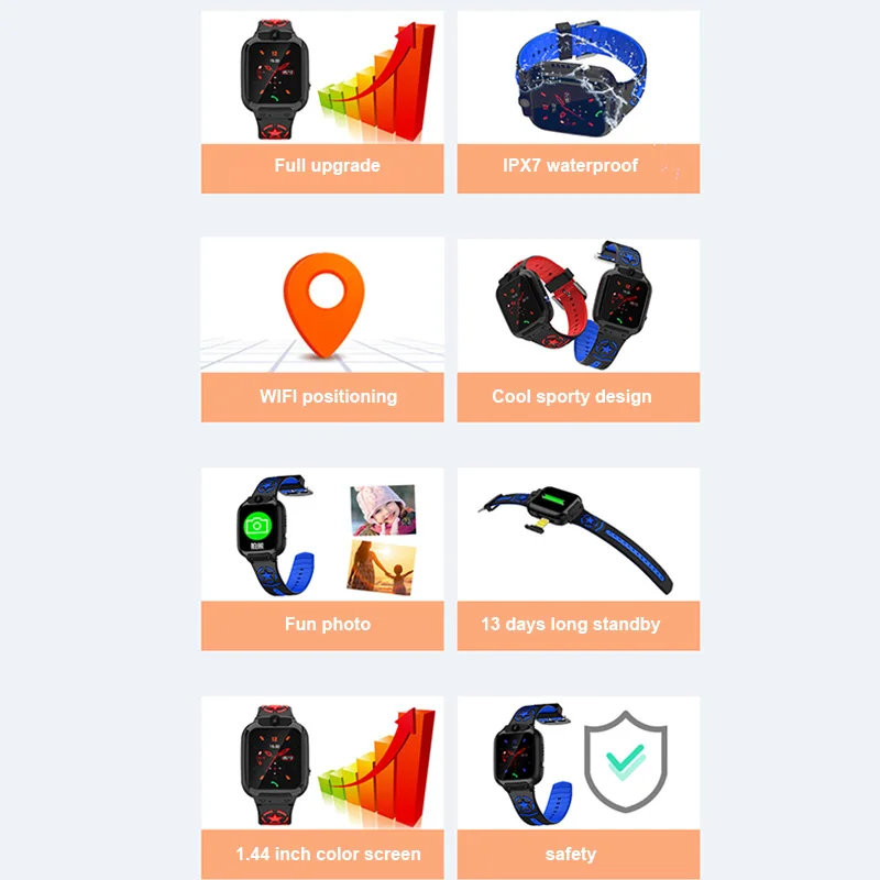 

Kids Smart Watch Phone Call Waterproof Wristwatch Locator Taking Photos THJ99