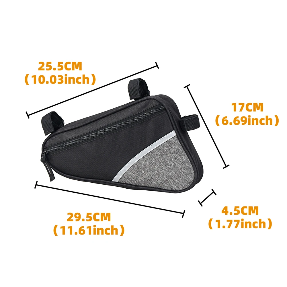 

Mountain Road Bike Triangle Bag Mountain Zipper Double Reflective Road Bike Front Tube Frame Phone Key Triangle Pouch