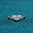 Классическое Обручальное кольцо из серебра 925 пробы с бриллиантом 0,5 карат D, обручальное кольцо с муассанитом, обручальное кольцо для женщин с бриллиантом и головой коровы