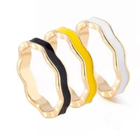 new ins multicolor oil dripping geometric irregular ring retro simple all match wave ring for women girls fashion jewelry gift