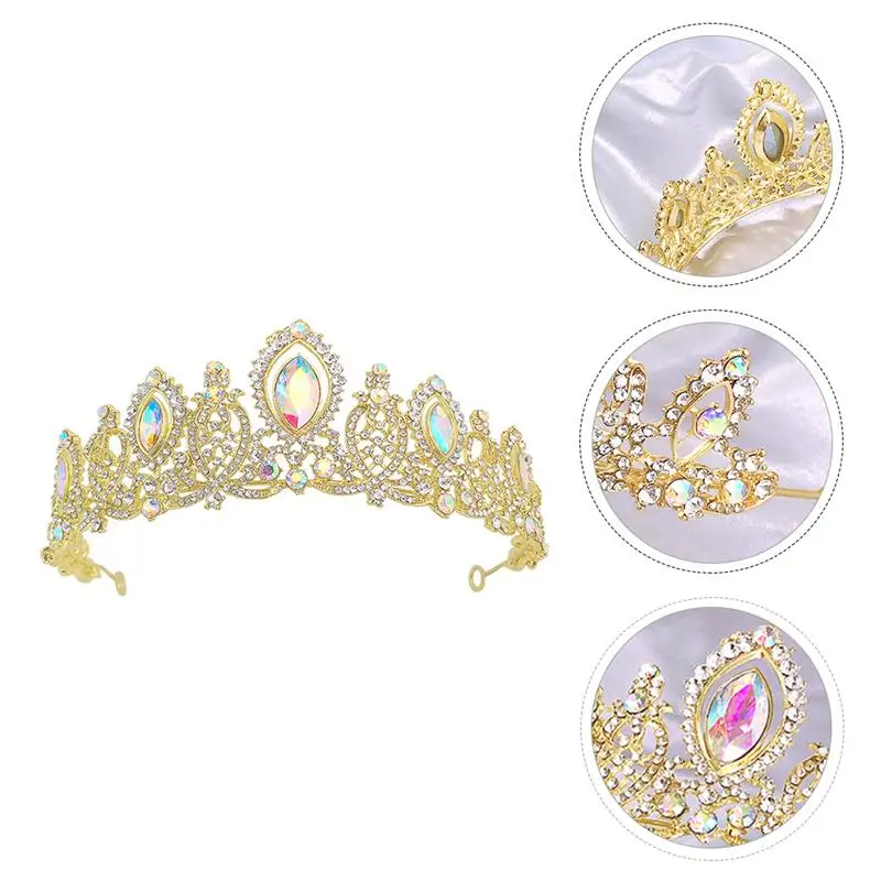 

1pc Elegant Bride Headdress Crystal Decor Crown Wedding Bride Tiara Decor