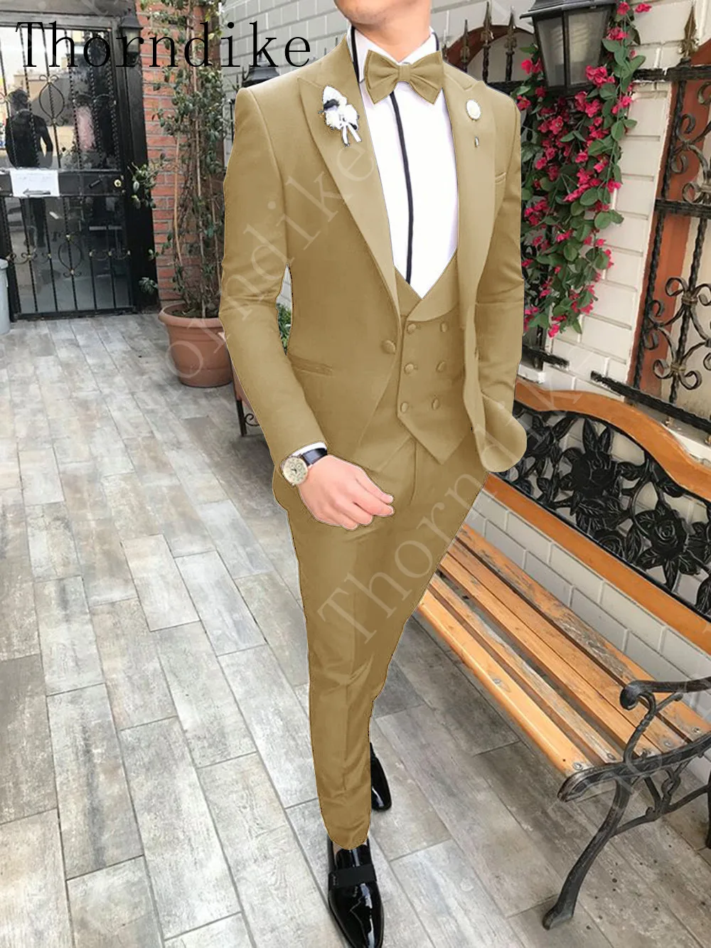 3 шт. Новый Модный облегающий мужской костюм Thorndike с заостренными лацканами