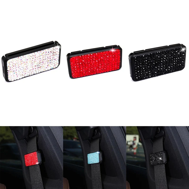 Universal Car Safety Belt Clip Vehicle Adjustable Seat Belts Holder Stopper Buckle Clamp Rhinestone Adjuster Clips | Автомобили и