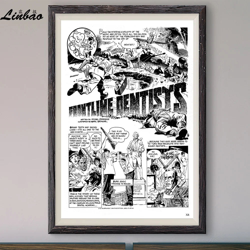 

V490 1972 'Frontline Dentists Винтаж, классическое кино Печатный Шелковый постер, домашний декор, настенное искусство, подарок