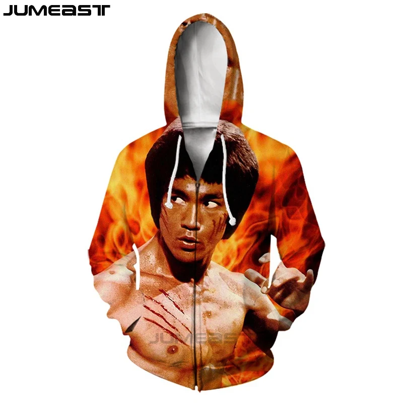 Бренд Jumeast мужская и женская куртка с 3D принтом китайского кунг фу суперзвезда