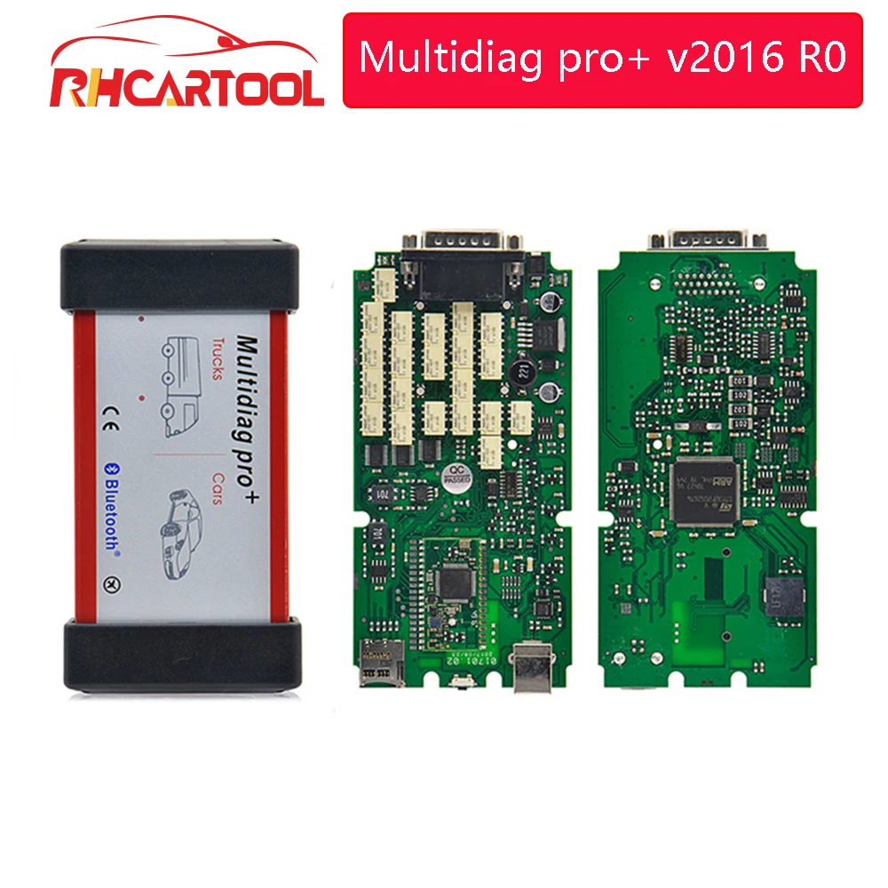 Multidiag pro+ pro plus bluetooth Одиночная зеленая плата. R1 программное обеспечение OBD2 Авто диагностический инструмент OBDII сканер